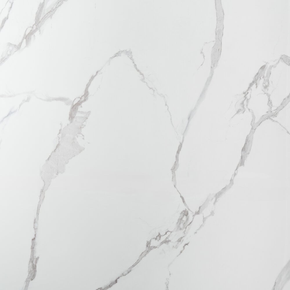 120x280x0,3 cm - PVC Wandpaneel Calacatta Marmer Wit / Grijs Hoogglans