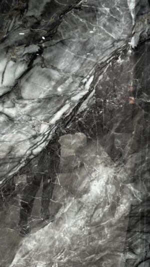 120x280x0,3 cm - PVC Wandpaneel Grijs Steen Marmerlook Hoogglans